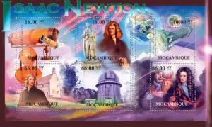 Mozambique 2012 SPACE ISAAC NEWTON Sheet Perforated Mint (NH)