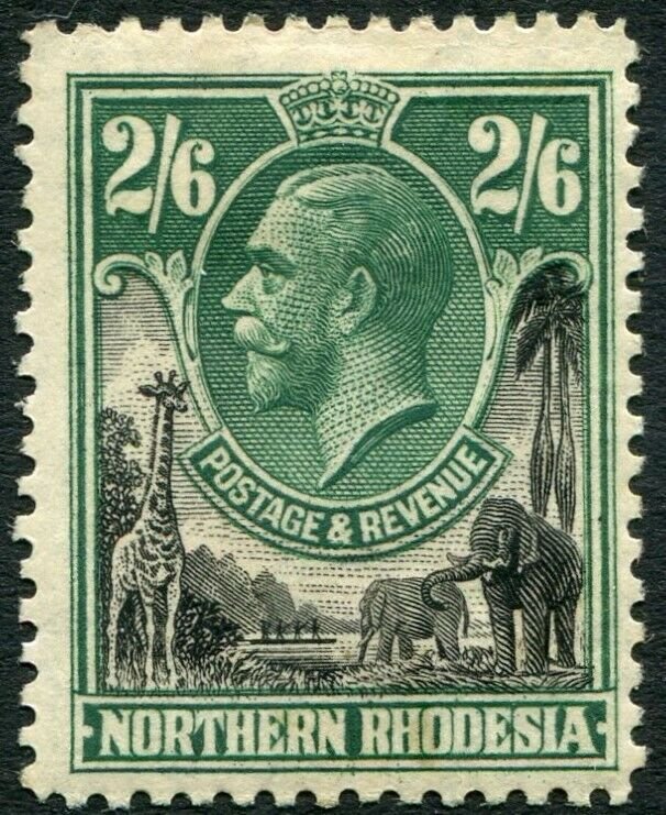 NORTHERN RHODESIA-1925-29 2/6 Black & Green Sg 12 MOUNTED MINT V35923