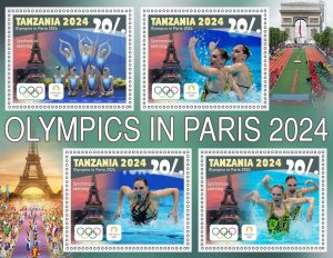 Olympic Games in Paris 2024 Swimming 2024 year,1+1 sheets  perforated NEW MNH**