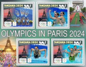 Olympic Games in Paris 2024 Swimming 2024 year,1+1 sheets  perforated NEW MNH**