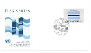 United Nations #488 Flag Series 1986, Botswana, Official Geneva FDC