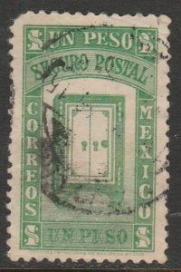 MEXICO G6, $1PESO INSURED LETTER. USED. F-VF. (1711)