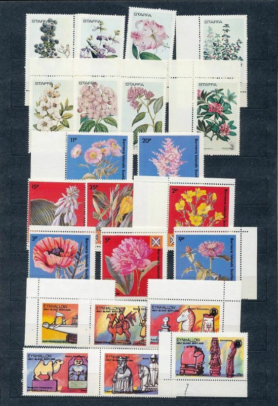 Scotland Staffa Eynhallow Flowers Chess Ships MNH+Blocks (25+)(NT224