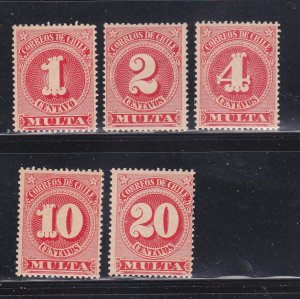 Chile J43-J47 Set MH Numerals