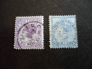 Stamps - Victoria - Scott# 162,164 - Used Part Set of 2 Stamps