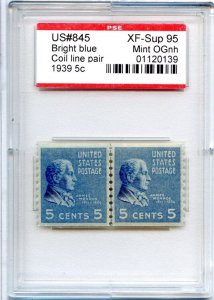 US SCOTT #845 LP MINT-XF-SUP-OG-NH GRADED 95 PSE ENCAPSULATED SMQ $150 (7/30/24)