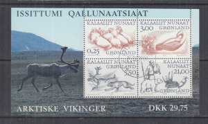 GREENLAND, 2000 Vikings Souvenir Sheet, used.