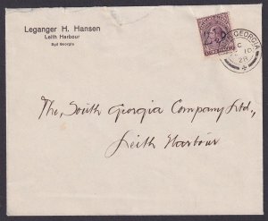 Falkland (Sc 52, SG 115) on 1928 South Georgia local cover (repair top), Heijtz