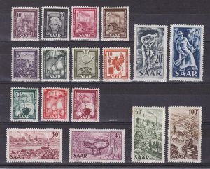 SAAR GERMANY 1949, Mi# 272-288, CV €60, MH