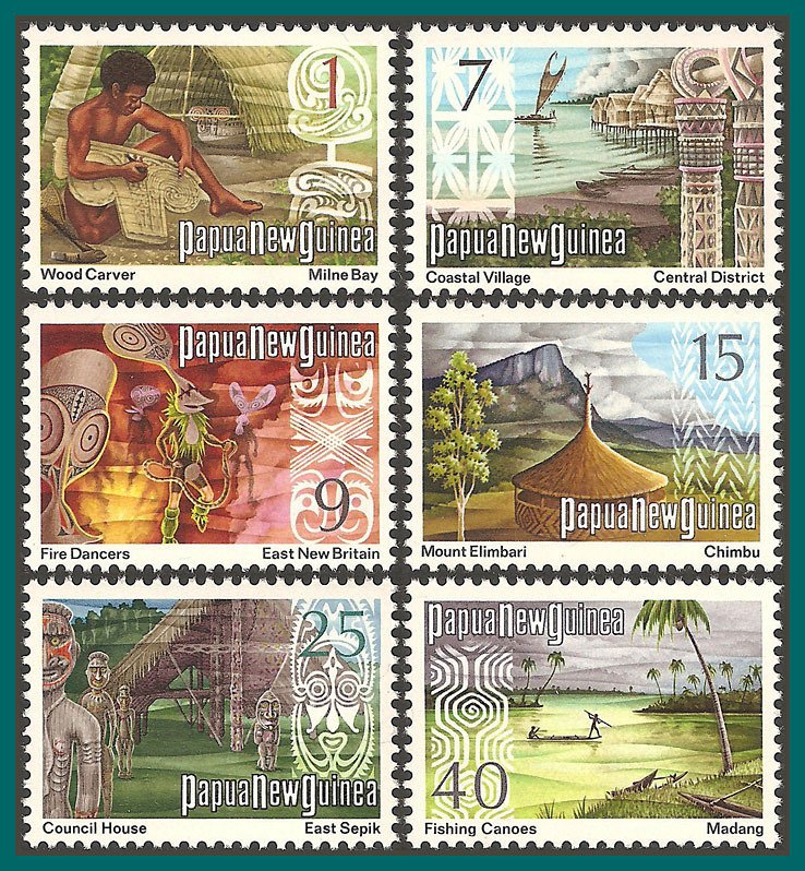 Papua New Guinea 1973 Panoramas Series 1, MNH #369-385,SG241-SG256