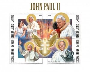 Sierra Leone - 2017 John Paul II - 4 Stamp Sheet - SRL171109a