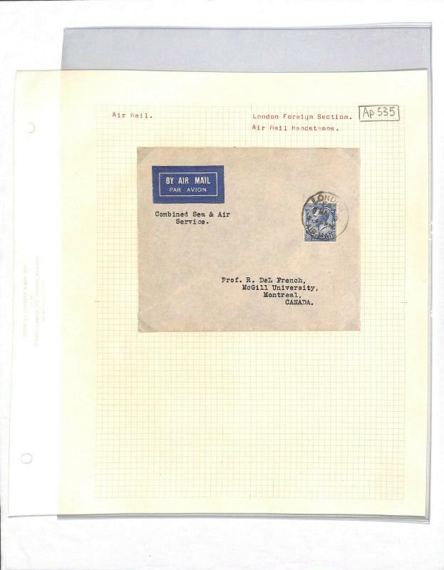 GB TRANSATLANTIC MAIL *Combined Sea & Air Service* Cover {samwells}Ap535