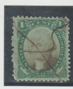 Scott # RB1a - Proprietary Revenue stamp -  1c Green & Black - Used
