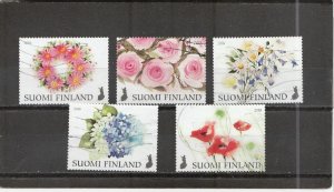 Finland  Scott#  1565a-1565e  Used  (2018 Flowers)