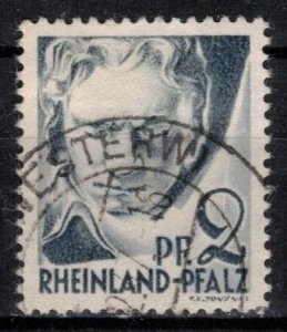 Germany - French Occupation - Rhine Palatinate - Scott 6N1