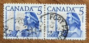 Canada #390 VF used pair, almost SON Fort Frances CDS!