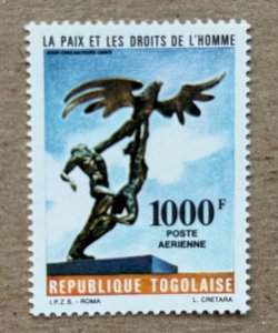Togo 1985 1000fr Human Rights sculpture, MNH. Scott C513, CV $7.00