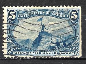 #288 US 5 CENT BLUE TRANS.MISS-USED-N/G-FINE-VF