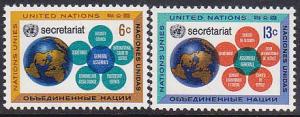 United Nations 181-2 1968 Secretariat Cpl MNH