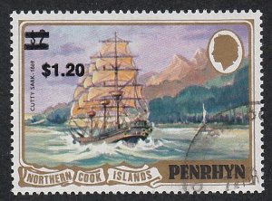 Penrhyn # 251, Sailing Ship Surcharged Stamp, Used, 1/3 Cat.