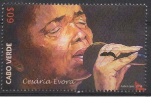 Cape Verde 2016 - Cesaria Evora Bataclan Paris music music Mi. 1046 1 val. MNH-