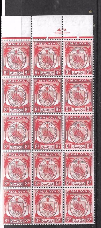 MALAYA NEGRI SEMBILAN (P0401B) ARMS  8C  SG48  BL OF 15      MNH