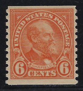 Scott # 723  Lot E289  6c Garfield Coil deep orange  MNH OG