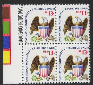 US #1596 mnh Mail Early block. Eagle & Shield.  Nice.