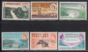 Rhodesia & Nyasaland 1960 MH Sc #172-#177 Construction of Dam on Kariba Gorge