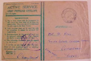 GREAT BRITAIN FPO 10 ON GREEN 1944 CENSORED