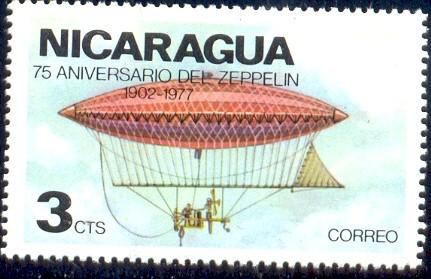 Airship, 75th Anniv. of Zeppelin, Nicaragua SC#1047 MNH