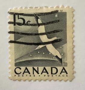 Canada 1954 Scott 343 used - 15c, National Wildlife Week, Gannet, bird