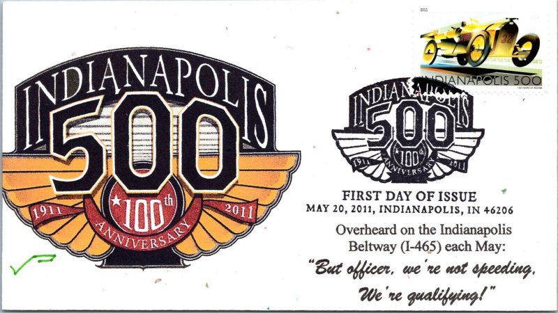 ACE FDC 2011 SC #4530 Indianapolis 500 - Indianapolis, In - Single - D189