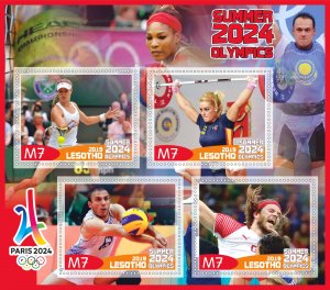 Stamps. Olympic games Paris 2024 2019 year 1+1 sheets perforated