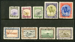 Greenland Stamps # 10-18 Used XF Scott Value $382.00