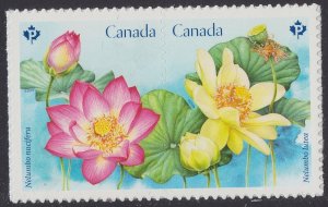 Canada 3090-3091 3091a Lotus 'P' horz pair from booklet MNH 2018