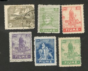 FIUME- 6 MNH/MH/USED STAMPS  (1)