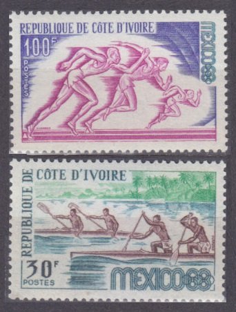 1968 Ivory Coast Cote d'Ivoire 331-332 1968 Olympic Games in Mexiko 3,80 €