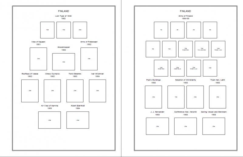 FINLAND STAMP ALBUM PAGES 1856-2011 (220 PDF digital pages)