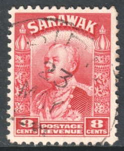 Sarawak Scott 119 - SG112a, 1934 Sir Charles Vyner Brooke 8c Red used