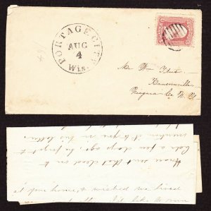 Cover, Scott 65 Lake, Portage City, WI (DPO 1850-1875, R7)