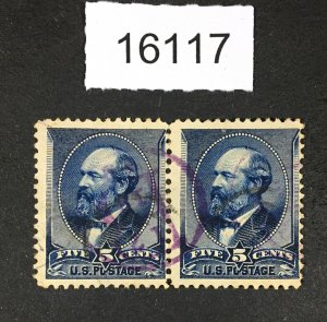 MOMEN: US STAMPS # 216 PAIR USED LOT #16117