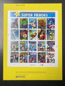 FDC #4159 Super Heroes Pane Of 20 First Day Of Issued USPS