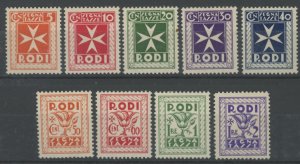 Italy Rhodes J1-9 * mint LH (2106 192)