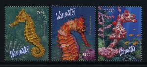 Vanuatu 838-40a MNH Sea Horses, Marine Life, Coral