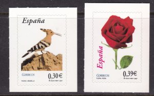 Spain, Fauna, Birds, Flowers MNH / 2007