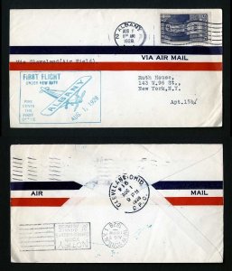 # 628 on First Flight of New Rate cover, Albany, NY to Cleveland, OH - 8-1-1928