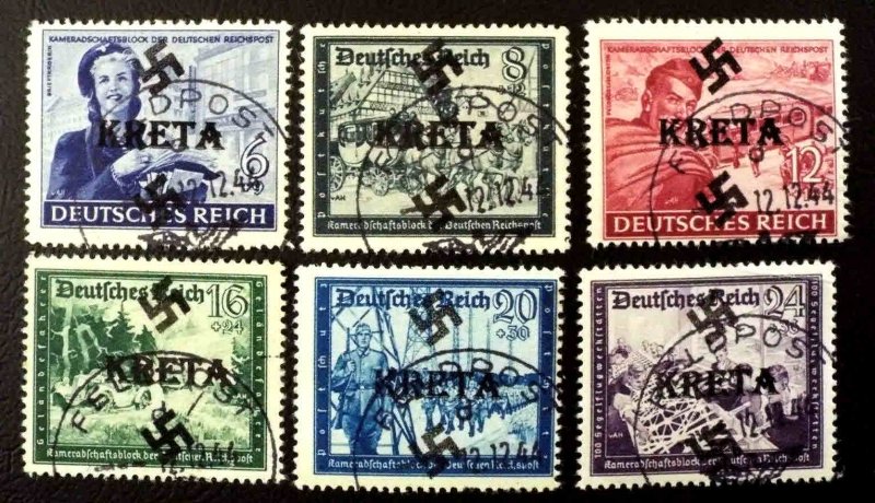 GERMANY B272-B277 KRETA LOCAL OCCUPATION OVERPRINTS FELDPOST CDS