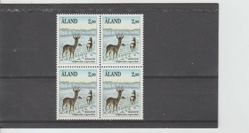 Aland  Scott#  50  MNH Block of 4  (1991 Roe Deer)