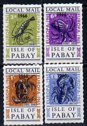 Pabay 1965 Europa (Crustaceans) set of 4 opt'd 1966 (in b...